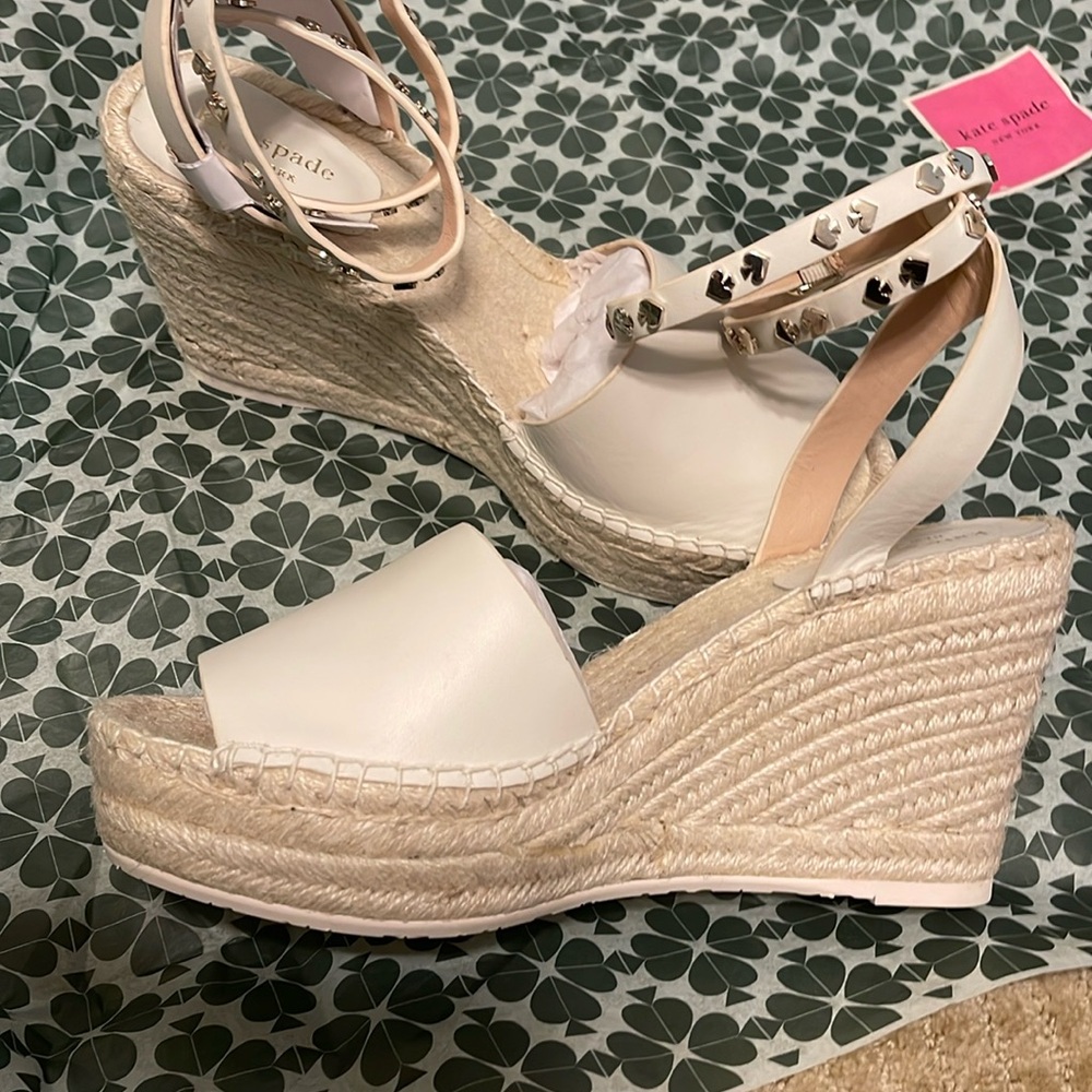 NIB Kate Spade Sandals Frenchy Leather Espadrille